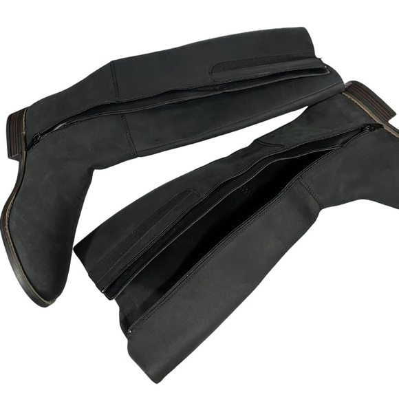 Clarks Camzin Black Leather Block Heel Knee High Boots sz 8.5 - Picture 8 of 15